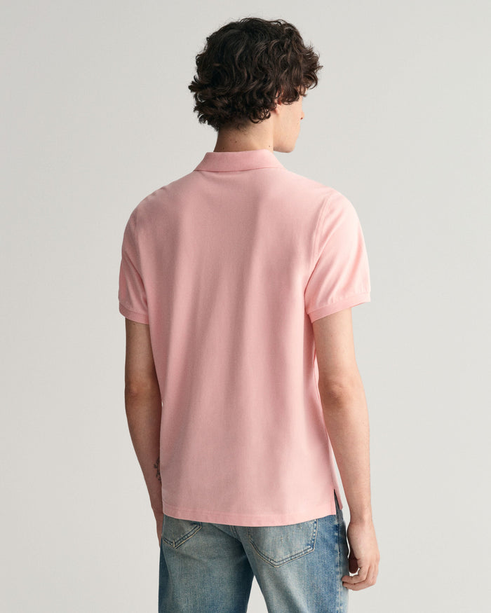 Regular Fit Shield Piqué Polo Shirt in Pink