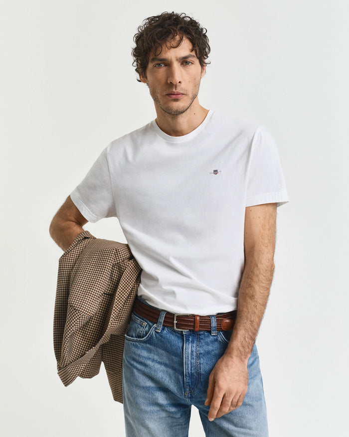 Regular Fit Shield Tee in White