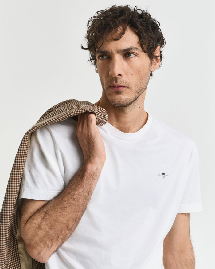 Regular Fit Shield Tee in White