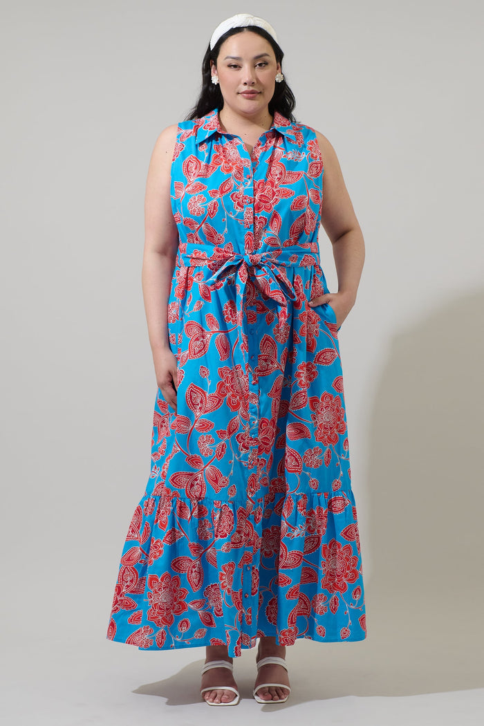 Ripon Floral Cileah Collared Maxi Dress Curve