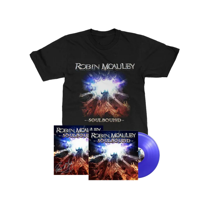 Robin Mcauley - Soulbound - Blue LP, T-Shirt, Signed Art Card Bundle