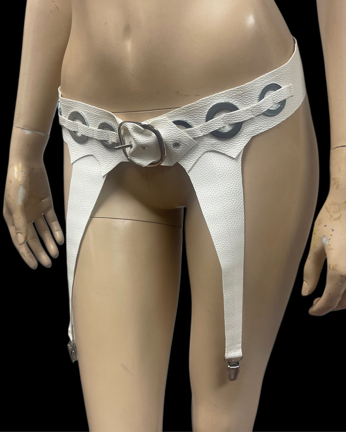 Runway Model Faux Leather Garter Belt