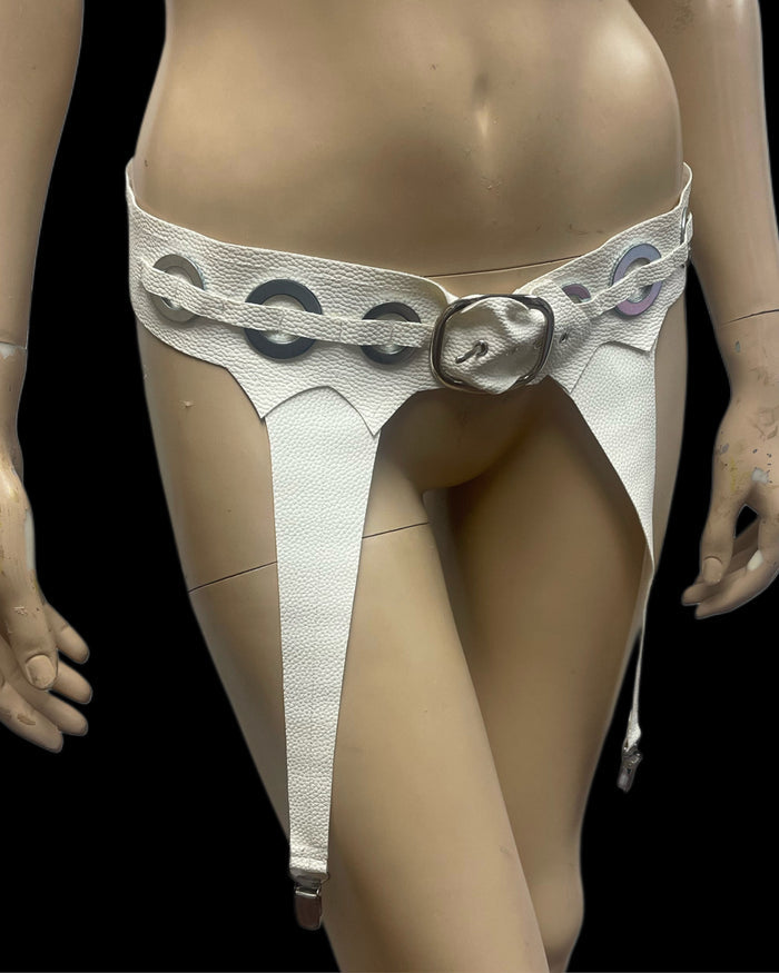 Runway Model Faux Leather Garter Belt
