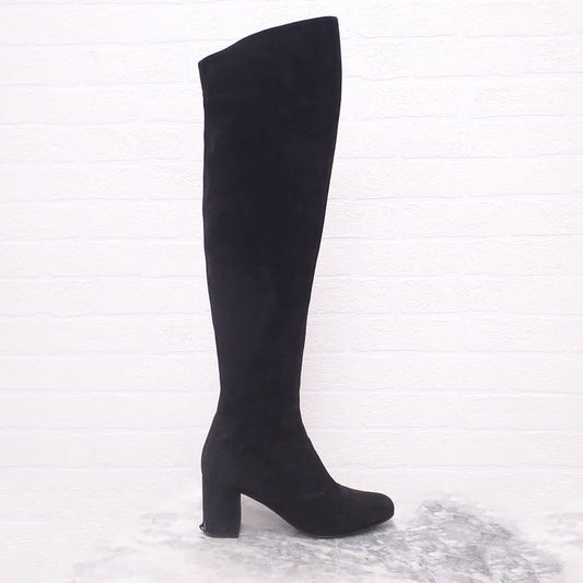 SAINT LAURENT BLACK KNEE BOOTS - SIZE 38.5
