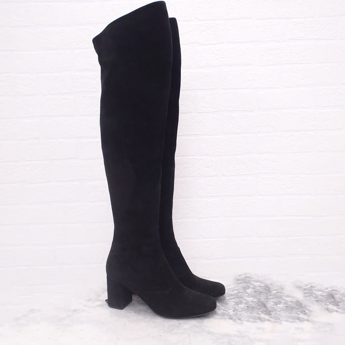 SAINT LAURENT BLACK KNEE BOOTS - SIZE 38.5
