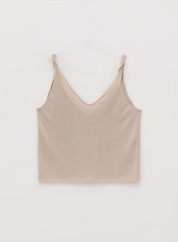 Sand Silk Knit Singlet