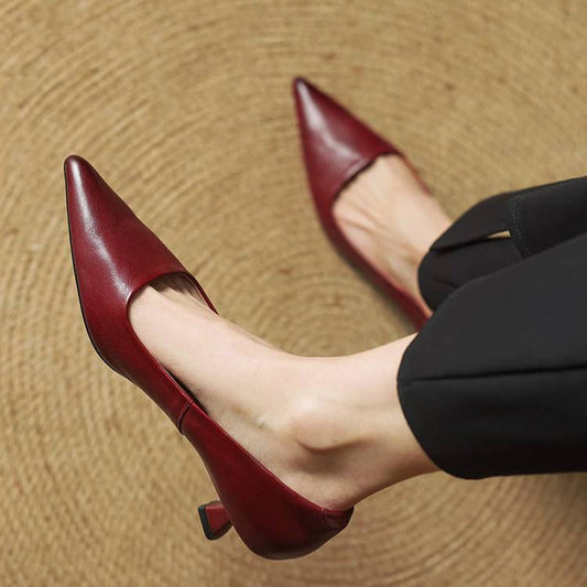 Sarah | Refined Pointed Toe Vegan Leather Pumps