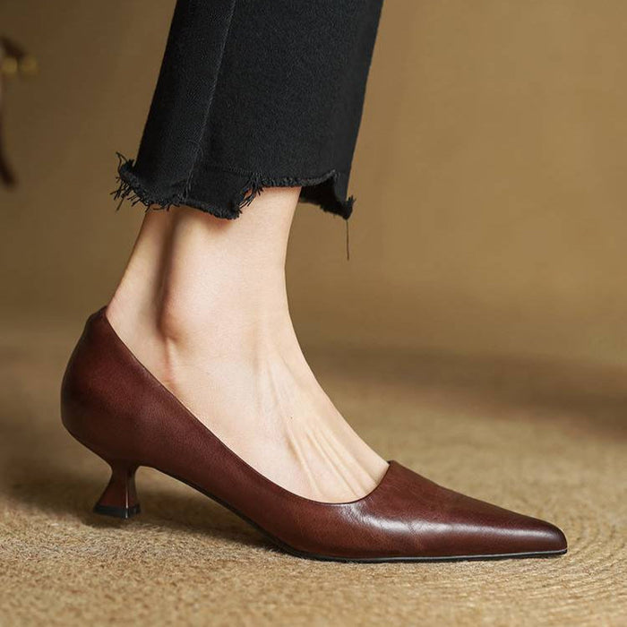 Sarah | Refined Pointed Toe Vegan Leather Pumps