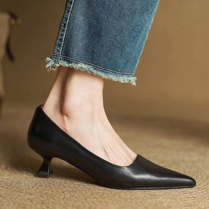 Sarah | Refined Pointed Toe Vegan Leather Pumps