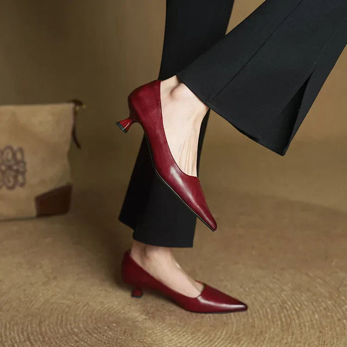 Sarah | Refined Pointed Toe Vegan Leather Pumps