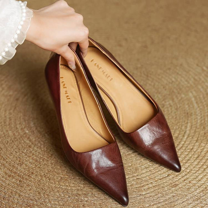 Sarah | Refined Pointed Toe Vegan Leather Pumps