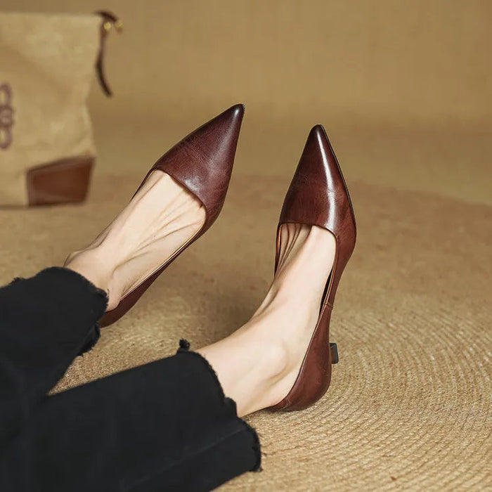 Sarah | Refined Pointed Toe Vegan Leather Pumps