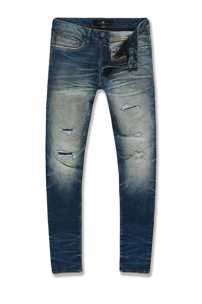 Jordan Craig Meadowlands Desert Blue denim jeans, stylish and fitted denim pants with a modern cut.