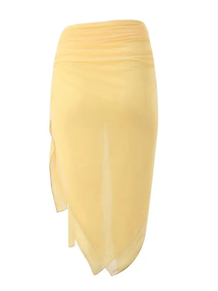 Yellow skirt on a white background
