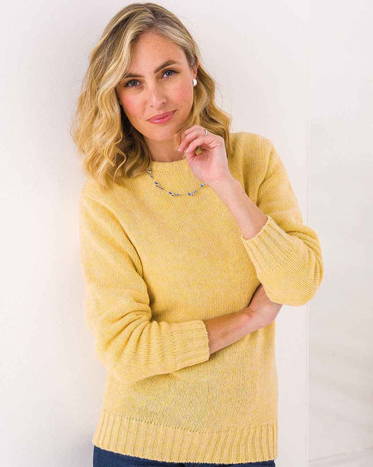 Shetland Wool Crew Neck Jumper - Buttermilk - The Classic Boutique