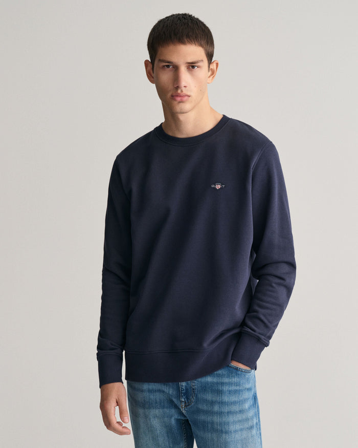 Shield Crew Neck Sweatshirt in Navy
