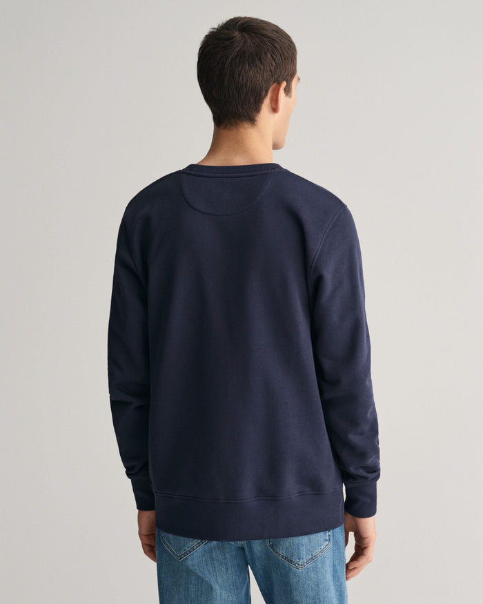 Shield Crew Neck Sweatshirt in Navy
