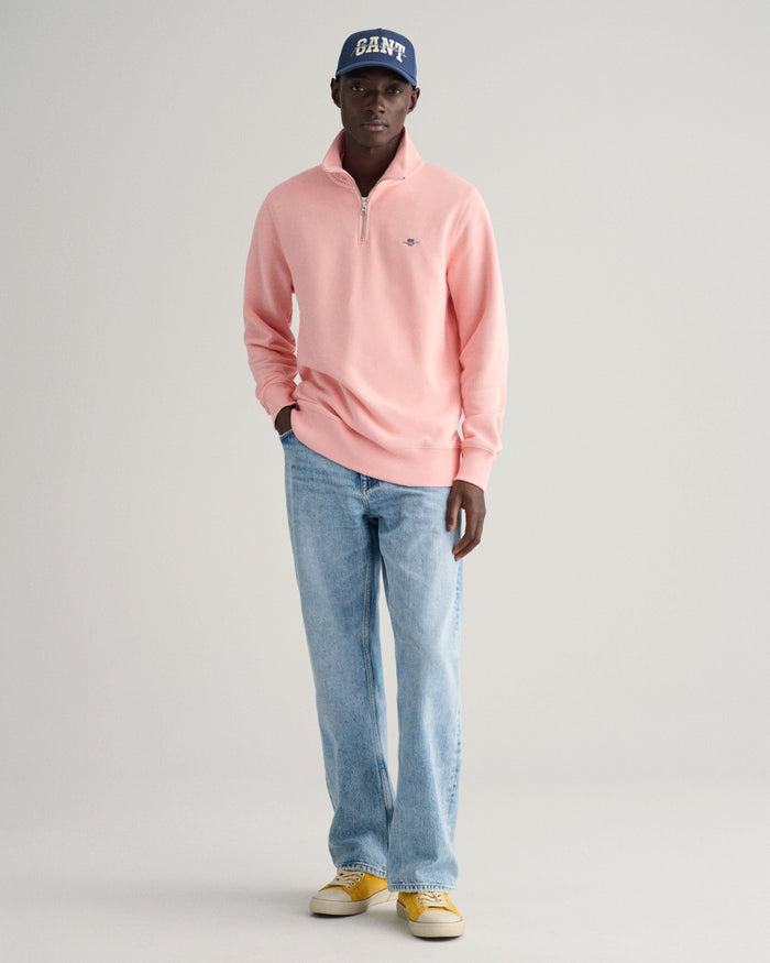 Shield Half-Zip Sweatshirt in Pink