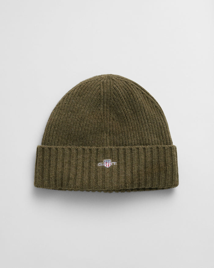 Shield Wool Beanie in Juniper
