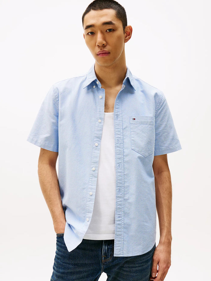 Short Sleeve Oxford Shirt in Blue
