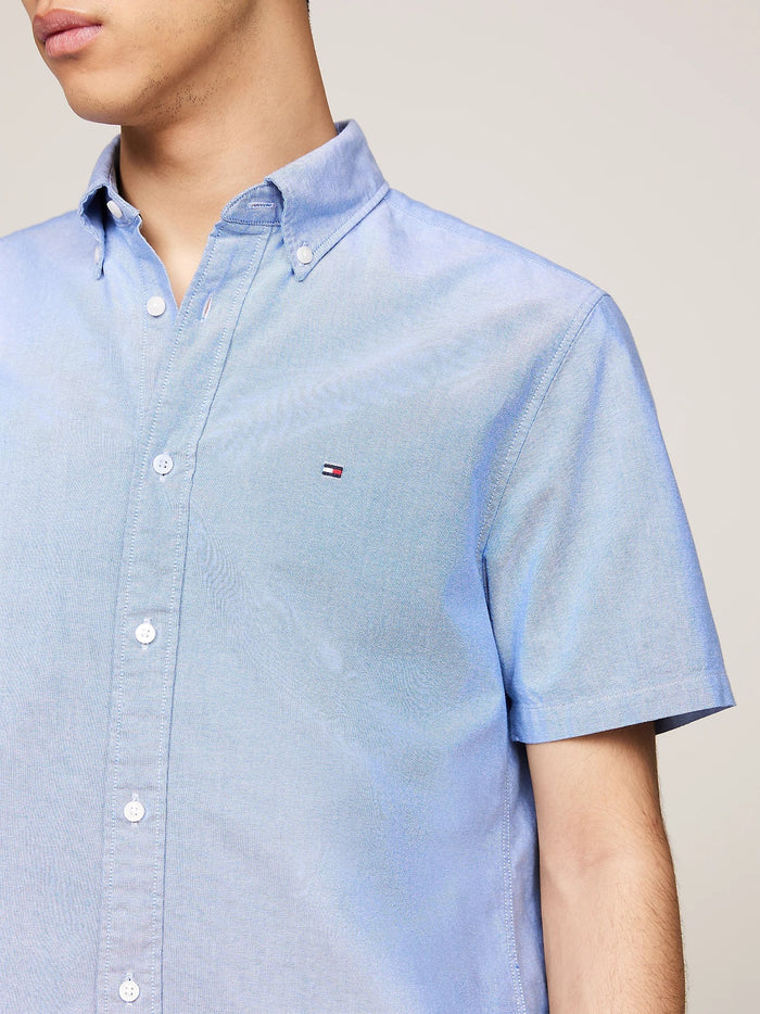 Short Sleeve Oxford Shirt in Blue
