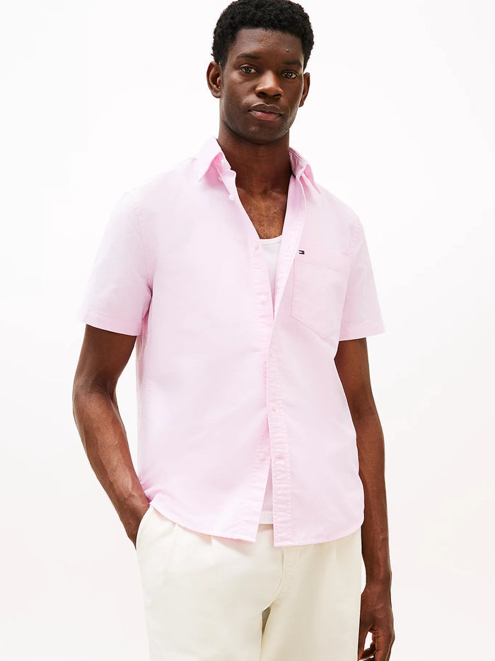 Short Sleeve Oxford Shirt in Pink