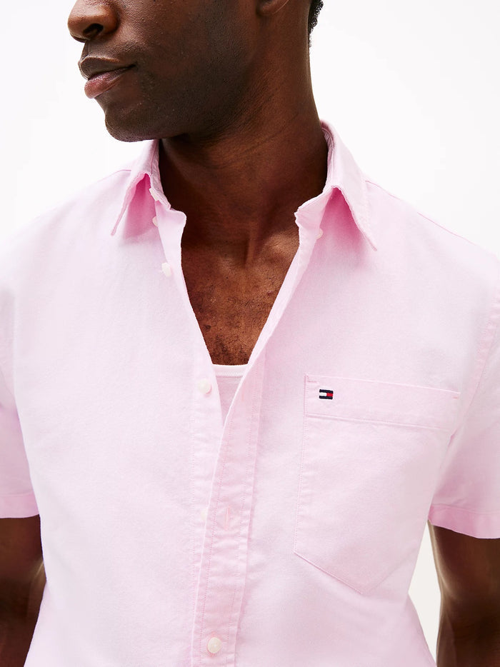Short Sleeve Oxford Shirt in Pink