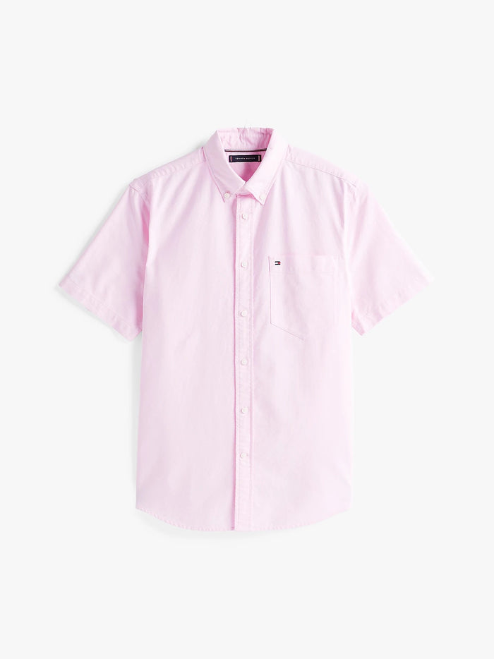 Short Sleeve Oxford Shirt in Pink