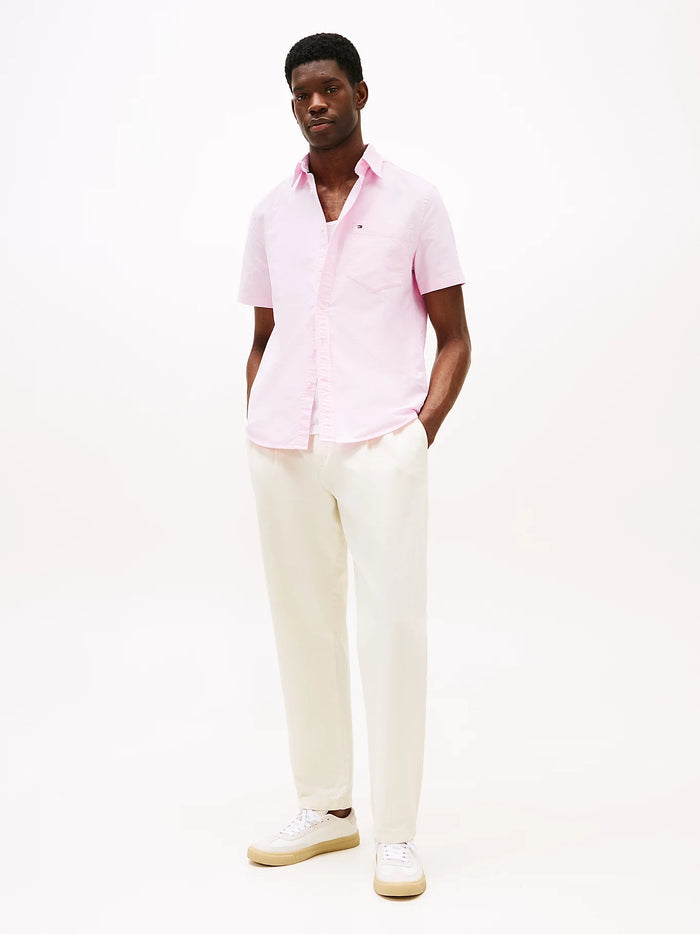 Short Sleeve Oxford Shirt in Pink