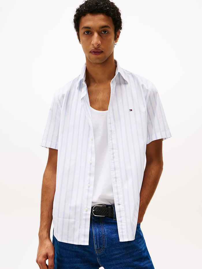 Short Sleeve Poplin Shirt in Sweet Blue
