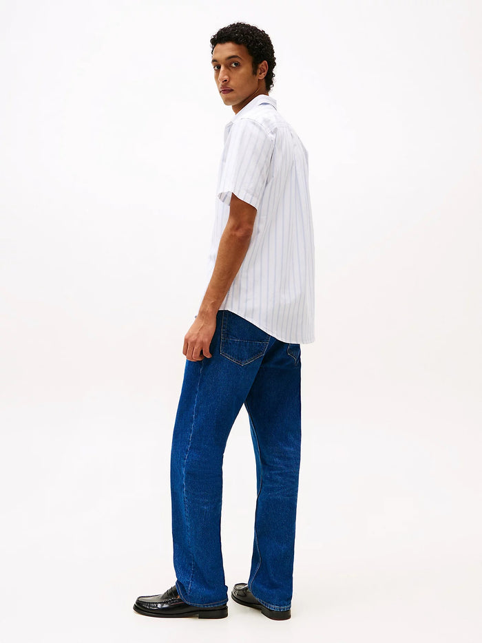 Short Sleeve Poplin Shirt in Sweet Blue