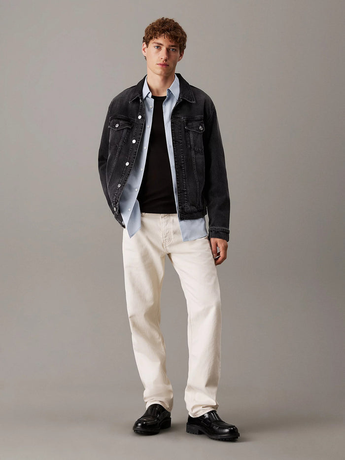 Slim Denim Jacket in Black