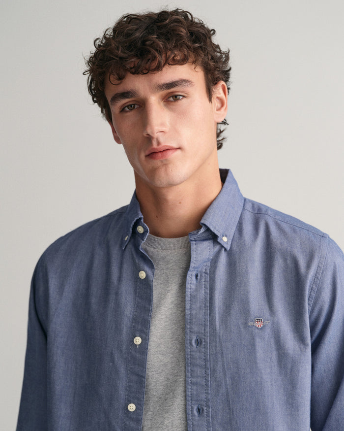 Slim Fit Oxford Shirt in Persian Blue