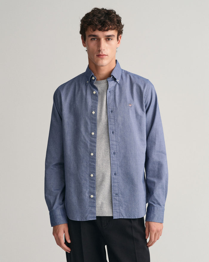 Slim Fit Oxford Shirt in Persian Blue