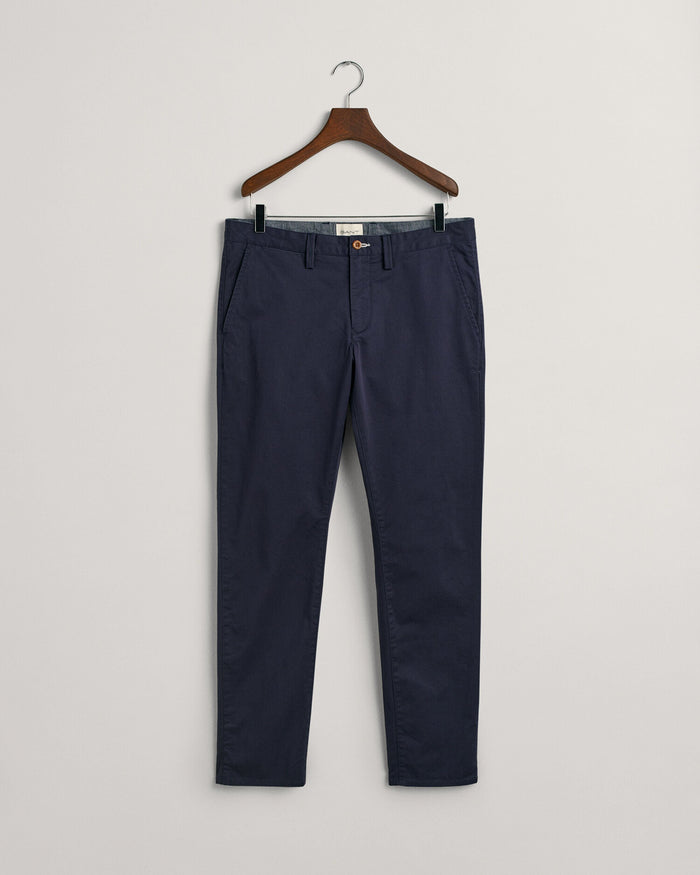 Slim Fit Twill Chinos in Marine