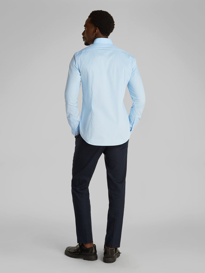 Slim Poplin Dress Shirt in Blue