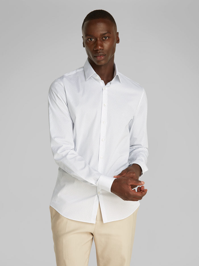 Slim Poplin Dress Shirt in White