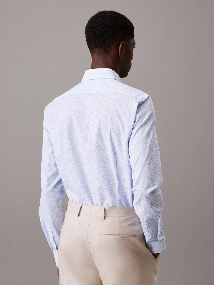 Slim Poplin Floral Dress Shirt in Vista