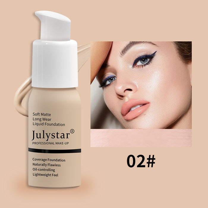 Oil control liquid foundation in 30ml bottle for shine-free makeup and soft matte look