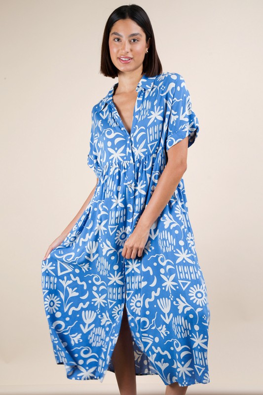 Soft Sonata V-Neck Dress in Blue