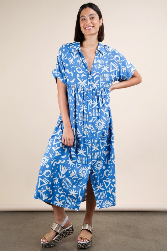 Soft Sonata V-Neck Dress in Blue