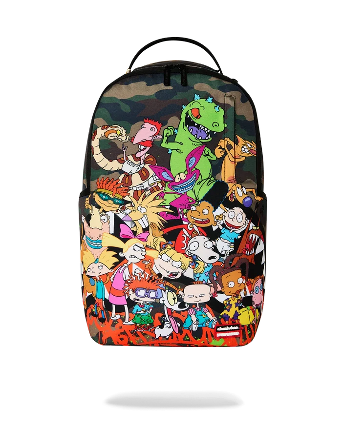 Sprayground 90s Nick The Hangout backpack with colorful graphic design, durable straps, and spacious interior for accessories.