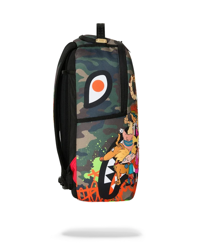 Sprayground '90s Nick The Hangout' backpack featuring bold graphic design, adjustable straps, and multiple compartments.