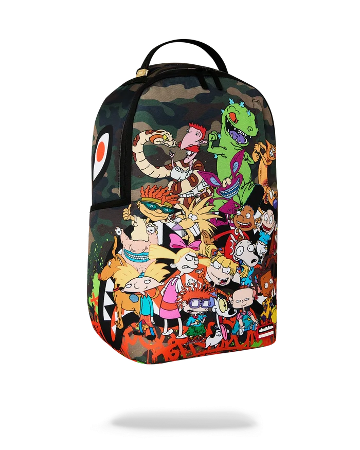 Sprayground '90s Nick The Hangout' backpack featuring colorful cartoon design and adjustable straps, casual accessory for everyday use.