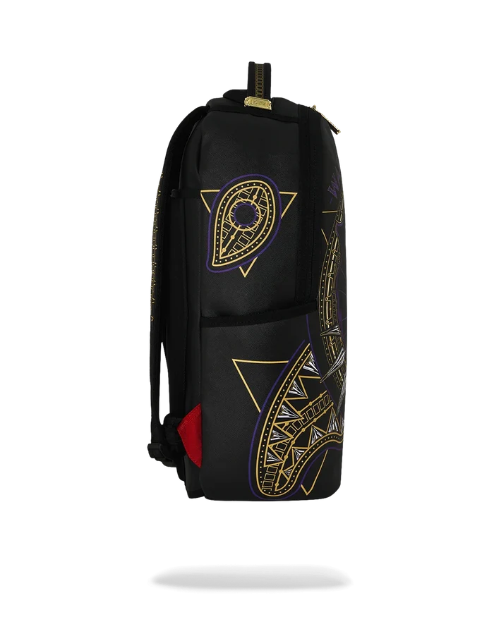 Sprayground Marvel Wakanda Black Panther Shark backpack featuring bold black and graphic design with adjustable straps.