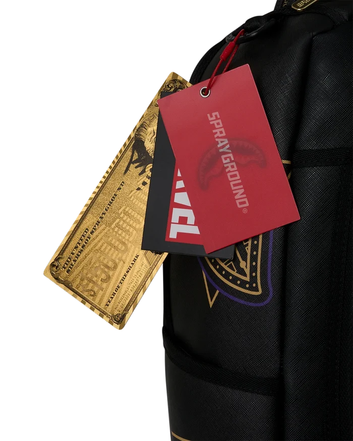 Sprayground Marvel Wakanda Black Panther Shark backpack with vibrant design, featuring Black Panther and shark graphics on durable accessories.