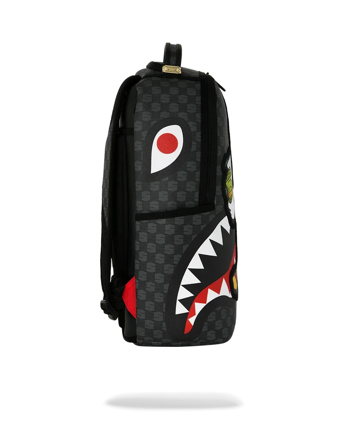 Sprayground Scrooge McDuck money counter backpack featuring cartoon character and bold design, stylish accessories for fans.