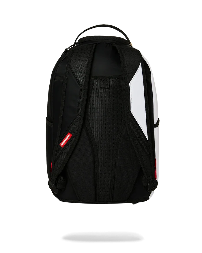 Sprayground Shark Central 2 Beyond backpack with shark graphic design, black color, and adjustable shoulder straps.