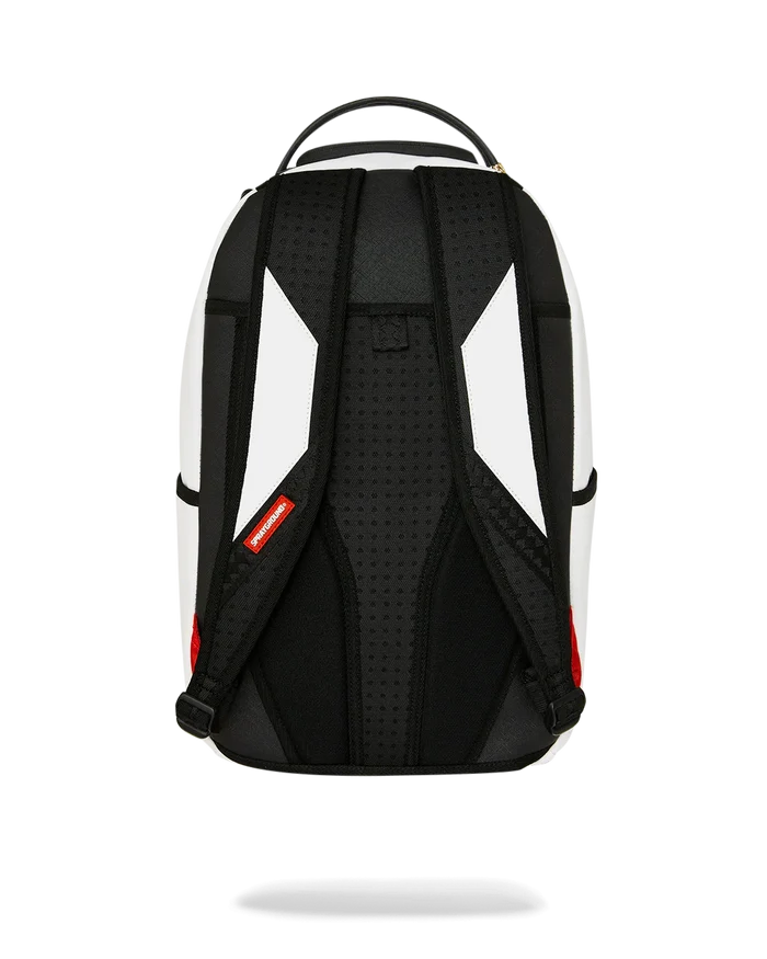 Sprayground Shark Central Bubble Shark white backpack with detailed shark graphic and adjustable straps, accessories style.