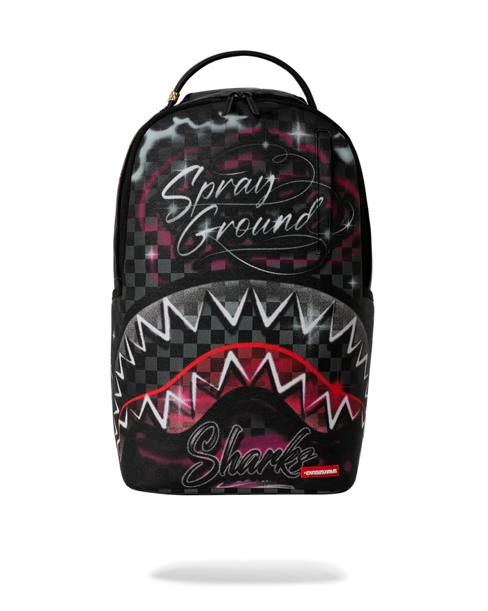 Sprayground Spray Session backpack featuring bold graphic design, durable straps, and multiple compartments for accessories and essentials.